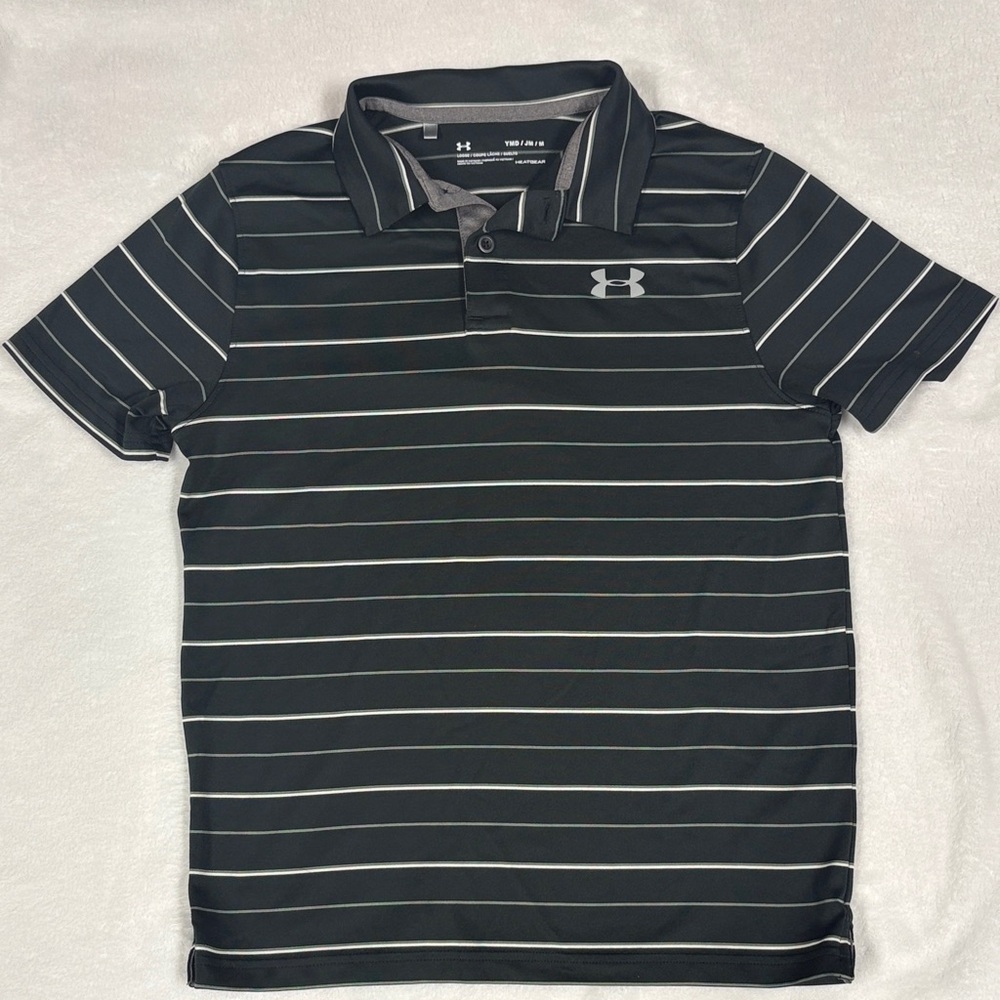 Youth Boys Under Armour Black Polo Golf Shirt, Medium